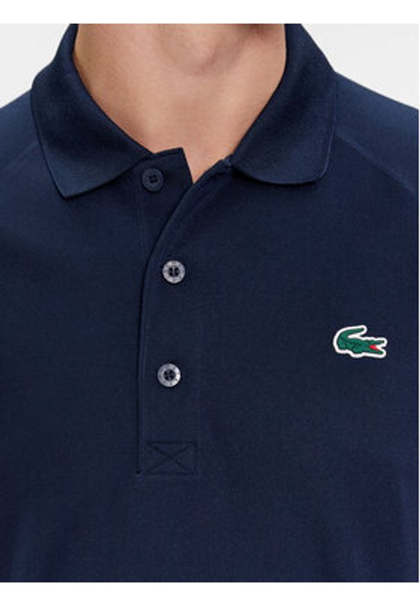 Lacoste Polo DH3201 Granatowy Regular Fit. Typ kołnierza: polo. Kolor: niebieski. Materiał: syntetyk