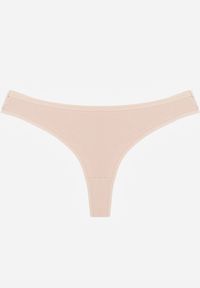 Born2be - Beżowe Majtki Typu Stringi z Bawełną Asoia. Kolor: beżowy. Materiał: bawełna #1