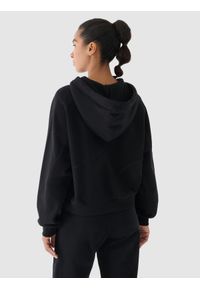 4f - 4F Bluza dresowa z kapturem damska 4F x Anna Lewandowska - czarna XL. Okazja: na co dzień. Typ kołnierza: kaptur. Kolor: czarny. Materiał: dresówka. Wzór: gładki, ze splotem. Styl: casual, sportowy #2