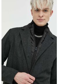 Jack & Jones płaszcz z domieszką wełny kolor szary przejściowy. Okazja: na co dzień. Kolor: szary. Materiał: wełna. Wzór: gładki. Styl: casual, klasyczny #2