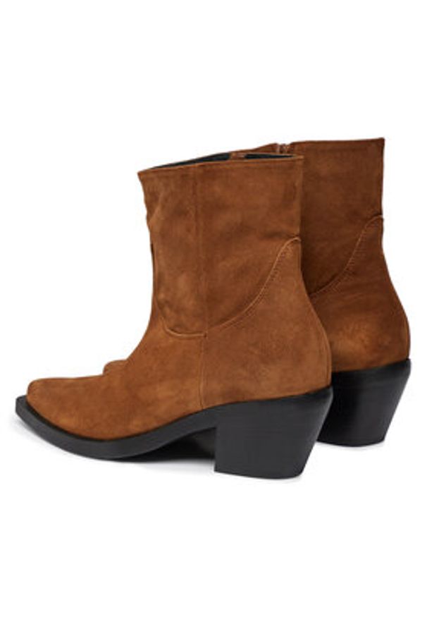 Pinko - PINKO Botki Mozart Texano Al 23-24 BLKS1 102025 A0N8 Brązowy. Kolor: brązowy. Materiał: zamsz, skóra