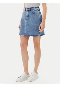 Pepe Jeans Spódnica jeansowa PL901124 Niebieski Regular Fit. Kolor: niebieski. Materiał: bawełna