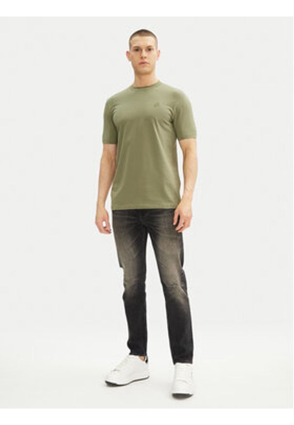 Karl Lagerfeld - KARL LAGERFELD T-Shirt 755750 552221 Zielony Regular Fit. Typ kołnierza: dekolt w karo. Kolor: zielony. Materiał: bawełna