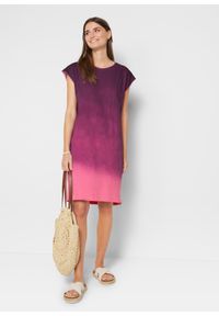 bonprix - Sukienka shirtowa w cieniowanym kolorze. Kolor: fioletowy. Materiał: jersey