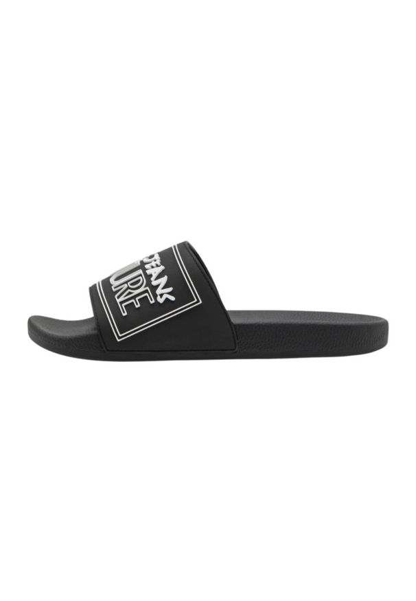 Versace Jeans Couture - VERSACE JEANS COUTURE Czarne klapki Fondo Slide DIS. SQ3, Rozmiar 42. Kolor: czarny