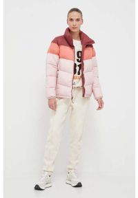 columbia - Columbia kurtka Puffect Color Block Jkt damska kolor różowy zimowa 1955101. Kolor: różowy. Materiał: tkanina, syntetyk, materiał, puch. Wzór: ze splotem. Sezon: zima #2