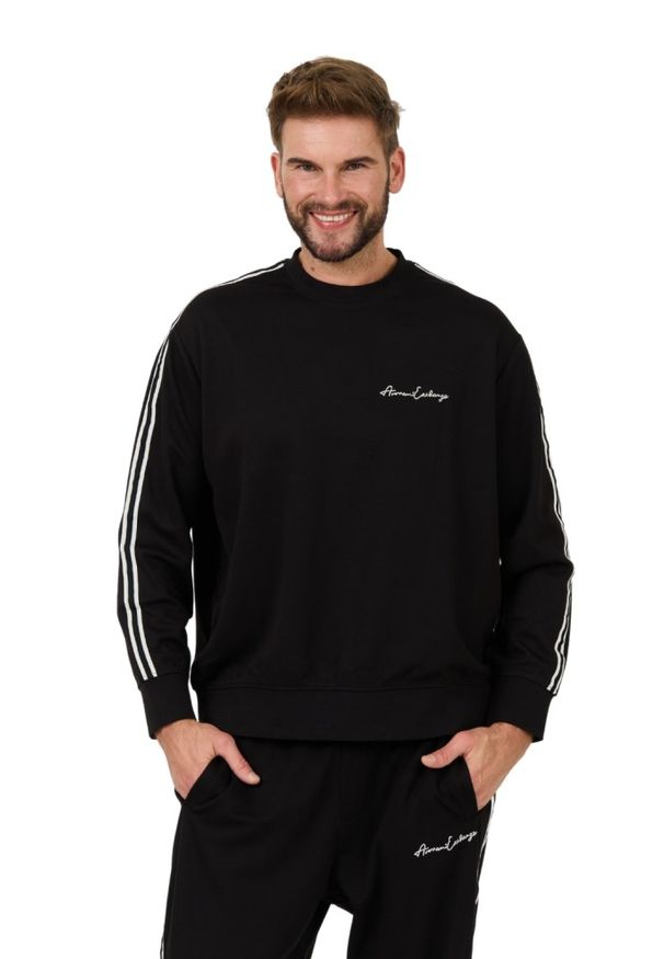 Armani Exchange - ARMANI EXCHANGE Czarna męska bluza, Rozmiar XL. Kolor: czarny
