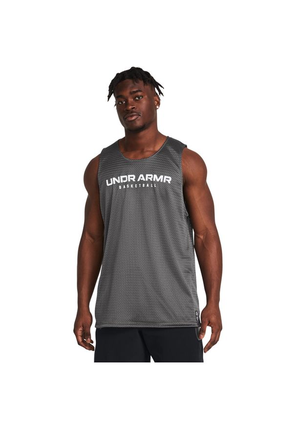 Podkoszulek męskie Under Armour Baseline Reversible Tank. Kolor: szary. Materiał: poliester, materiał. Styl: sportowy