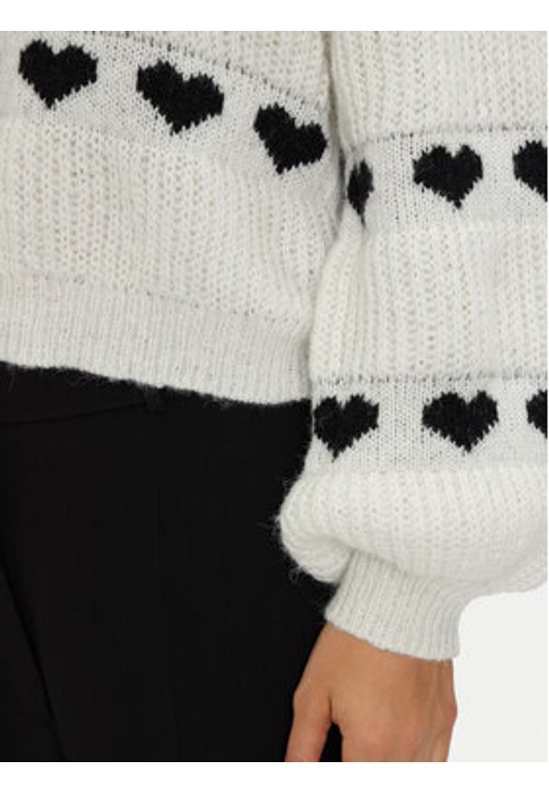 Pieces Sweter Nove 17152014 Écru Regular Fit. Materiał: syntetyk