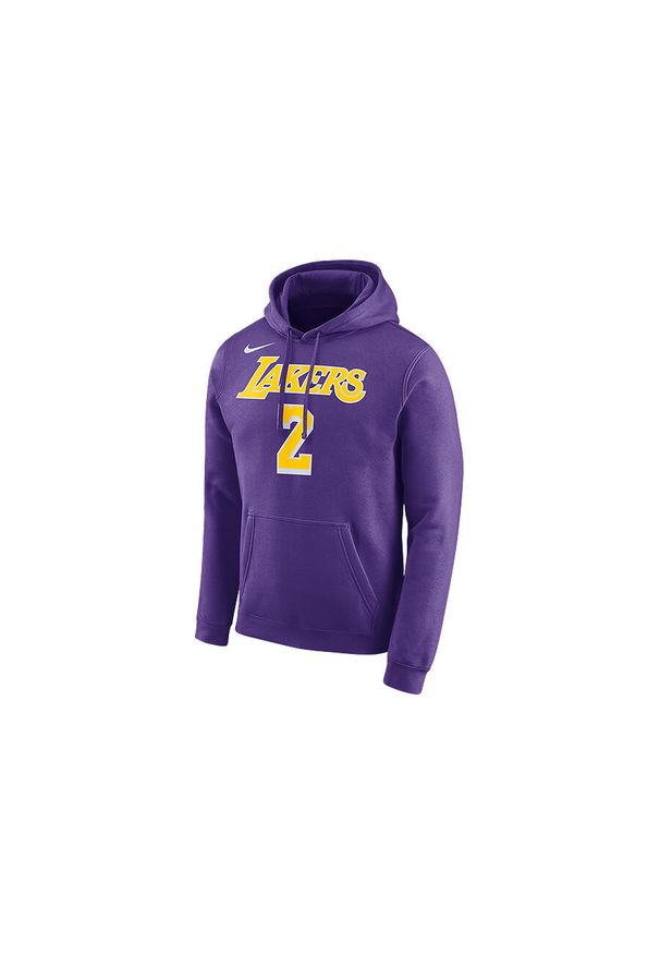 Nike - Bluza męska nike nba los angeles lakers lonzo ball hoodie field purple. Kolor: fioletowy. Sport: bieganie