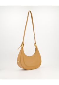 Unisono - Brązowa torebka damska hobo bag. Kolor: brązowy. Materiał: skórzane. Styl: klasyczny, casual, elegancki