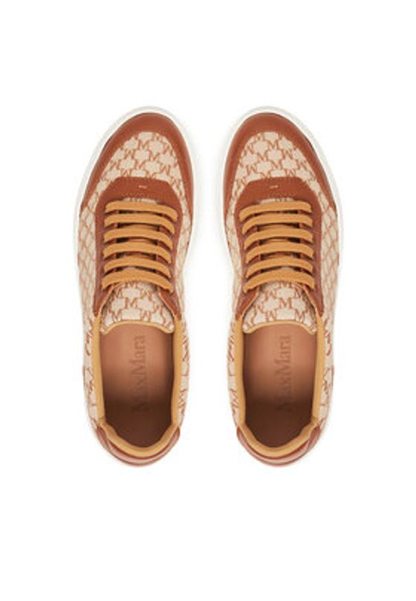 Max Mara Sneakersy 2514761012600 Brązowy. Kolor: brązowy. Materiał: materiał