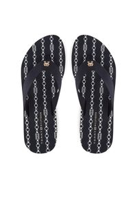 TOMMY HILFIGER - Tommy Hilfiger Japonki Im Th Chainprint Midwedge Sandal FW0FW08527 Granatowy. Kolor: niebieski. Materiał: materiał