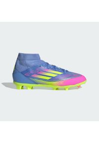 Adidas - Buty F50 League Mid Firm/Multi-Ground Kids. Kolor: niebieski, różowy, wielokolorowy, żółty. Materiał: materiał. Sport: piłka nożna