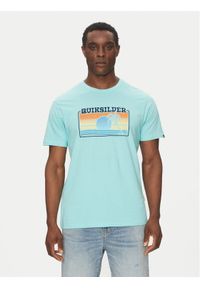 Quiksilver T-Shirt EQYZT08065 Turkusowy Regular Fit. Kolor: turkusowy. Materiał: bawełna #1