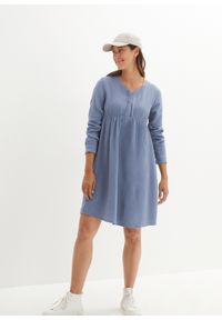 bonprix - Sukienka ciążowa i do karmienia z muślinu. Kolekcja: moda ciążowa. Kolor: niebieski #3