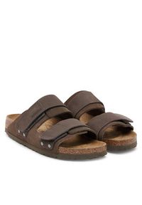 Birkenstock Klapki Uji 1029259 Brązowy. Kolor: brązowy. Materiał: zamsz, skóra
