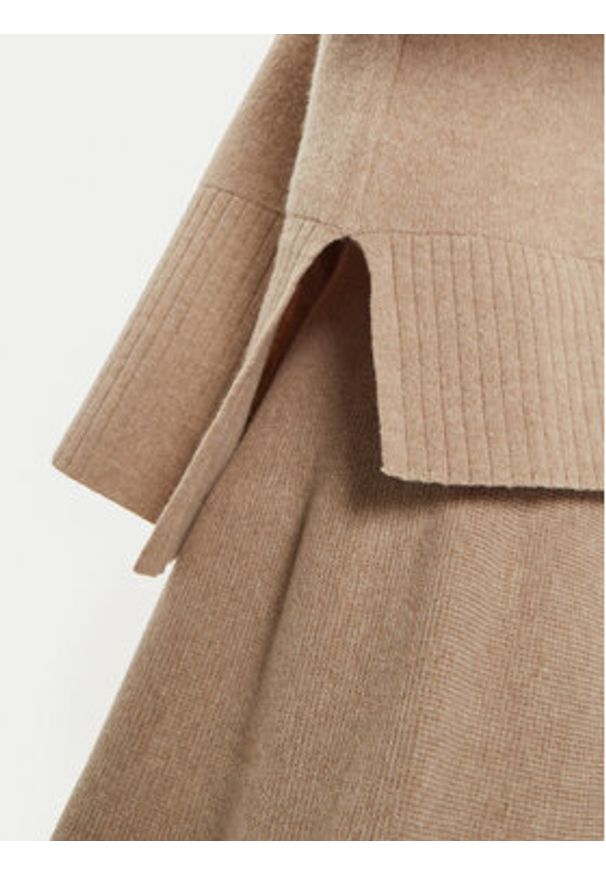 IVY & OAK - IVY OAK Sweter Kareen Rose IO113147 Beżowy Loose Fit. Kolor: beżowy. Materiał: wełna