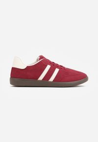 Born2be - Bordowe Sneakersy z Imitacji Zamszu na Płaskiej Podeszwie Memeriana. Kolor: czerwony. Materiał: zamsz. Szerokość cholewki: normalna. Obcas: na płaskiej podeszwie #3