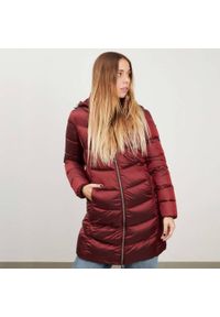 Geox - Kurtka GEOX W ADRYA LONG JKT Bordeaux. Kolor: czerwony. Materiał: tkanina