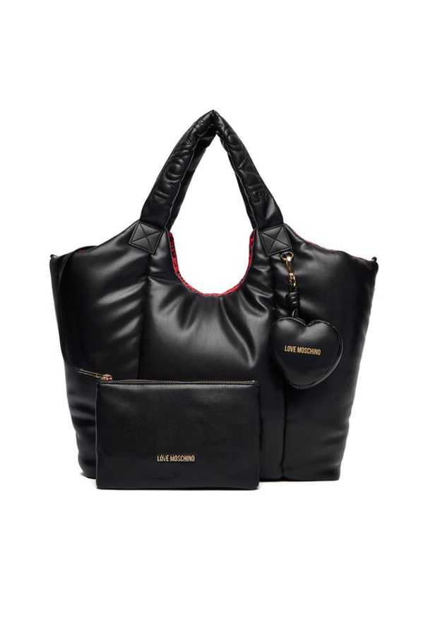 Love Moschino - LOVE MOSCHINO Torebka JC4321PP0NKM100A Czarny. Kolor: czarny. Materiał: skórzane