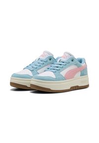 Puma - Damskie sneakersy Rebound Femme Low Suede PUMA White Pinkscape Aqua Pink Blue. Okazja: na co dzień. Kolor: różowy, niebieski, wielokolorowy, biały. Sezon: lato. Model: Puma Suede. Sport: koszykówka