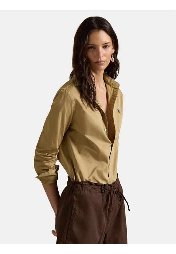 Polo Ralph Lauren Koszula 211A92177012 Beżowy Classic Fit. Typ kołnierza: polo. Kolor: beżowy. Materiał: bawełna