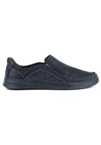 Olivier Buty męskie wsuwane skórzane SLIP-ON 216GT granatowe niebieskie. Zapięcie: bez zapięcia. Kolor: niebieski. Materiał: skóra. Styl: elegancki