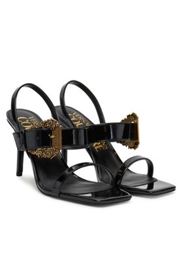 Versace Jeans Couture Sandały 78VA3S71 Czarny. Kolor: czarny. Materiał: skóra
