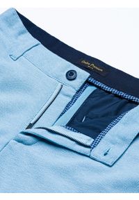 Ombre Clothing - Krótkie spodenki męskie casual W224 - błękitne - XXL. Okazja: na co dzień. Kolor: niebieski. Materiał: dzianina, poliester, elastan, bawełna. Długość: krótkie. Styl: casual