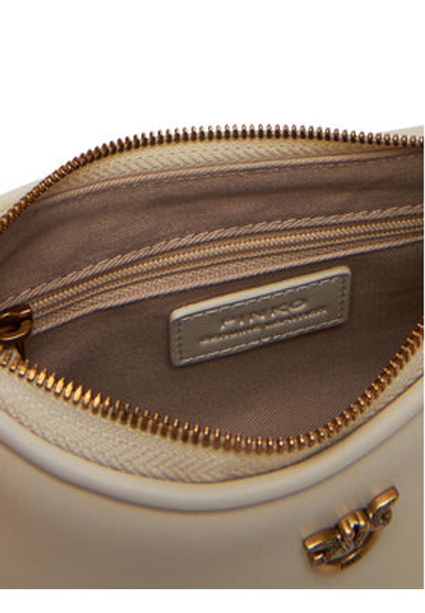 Pinko - PINKO Torebka Half Moon Baby PE 25 PLTT 103538 A0F1 Beżowy. Kolor: beżowy. Materiał: skórzane