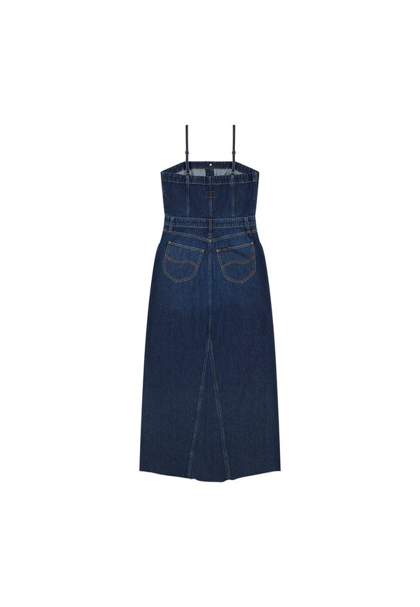 Lee - DAMSKA SUKIENKA LEE MAXI DENIM DRESS DARK FUSION 112363487. Materiał: denim. Długość: maxi