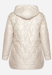 Born2be - Ciemnoszara Pikowana Kurtka z Kapturem w Klasycznym Stylu Mallissa. Okazja: na spacer. Typ kołnierza: kaptur. Kolekcja: plus size. Kolor: szary. Materiał: jeans. Wzór: aplikacja. Styl: klasyczny #6