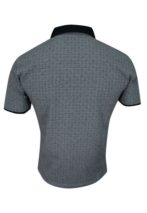 Elkjaer - Koszulka POLO, Granatowa w Drobny Wzór Geometryczny, Męska, Krótki Rękaw, T-shirt -ELKJAER. Okazja: na co dzień. Typ kołnierza: polo. Kolor: niebieski. Materiał: bawełna. Długość rękawa: krótki rękaw. Długość: krótkie. Wzór: geometria. Styl: casual