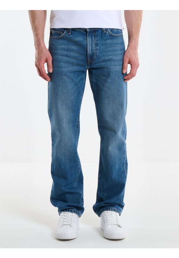 Big-Star - Spodnie jeans męskie Trent 436. Stan: podwyższony. Kolor: niebieski. Styl: klasyczny