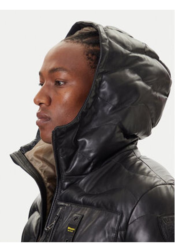 Blauer Kurtka skórzana 25WBLUL01314 007012 Czarny Regular Fit. Kolor: czarny. Materiał: skóra