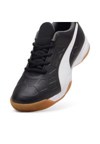 Buty na halę Puma Tenaz Jr Black White-Iron Gate. Materiał: guma, syntetyk, materiał. Sport: piłka nożna