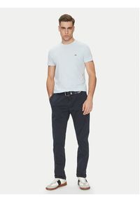 Lacoste T-Shirt TH6709 Błękitny Regular Fit. Kolor: niebieski. Materiał: bawełna