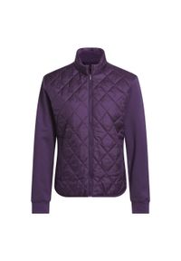 Adidas - Pikowana kurtka z suwakiem na całej długości Ultimate365. Typ kołnierza: golf. Kolor: fioletowy. Sport: golf