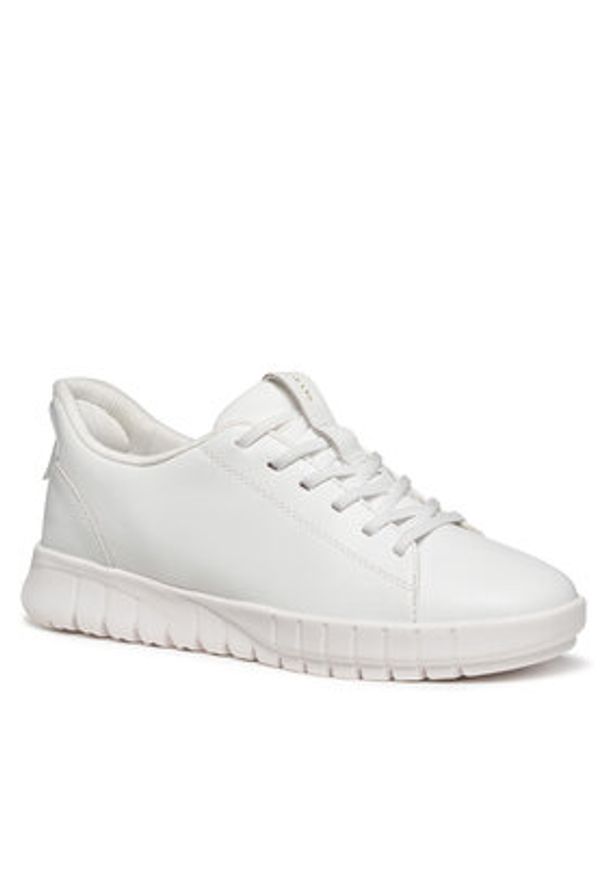 Geox Sneakersy D Flextride Plus D567SA 09B15 C1000 Biały. Kolor: biały. Materiał: skóra