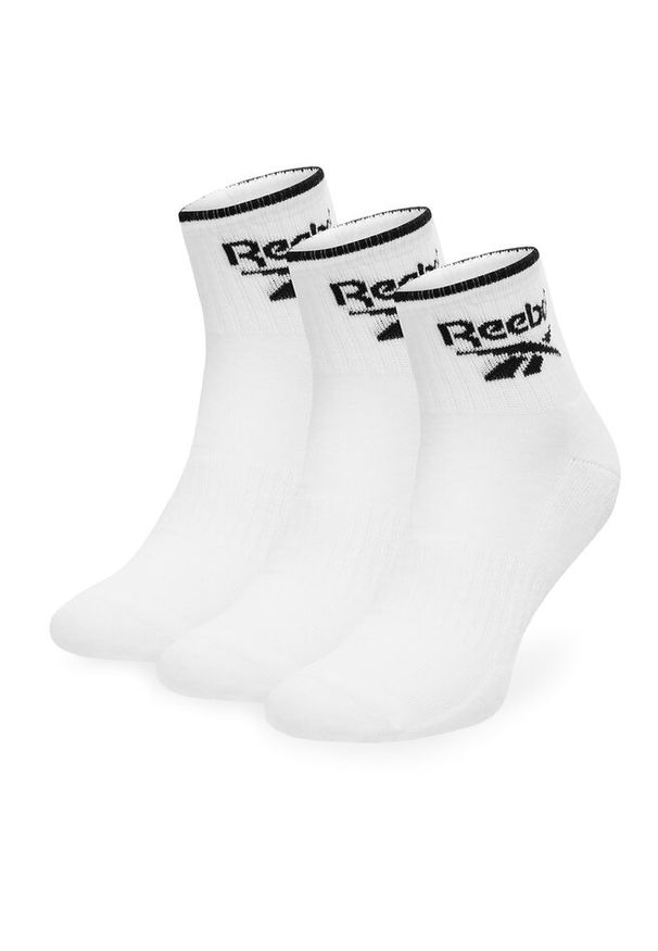 Zestaw 3 par wysokich skarpet unisex Reebok. Kolor: biały
