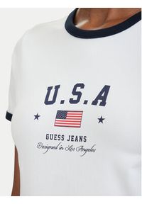 Guess Jeans T-Shirt W6YI16 K3995 Biały Slim Fit. Kolor: biały. Materiał: bawełna #5