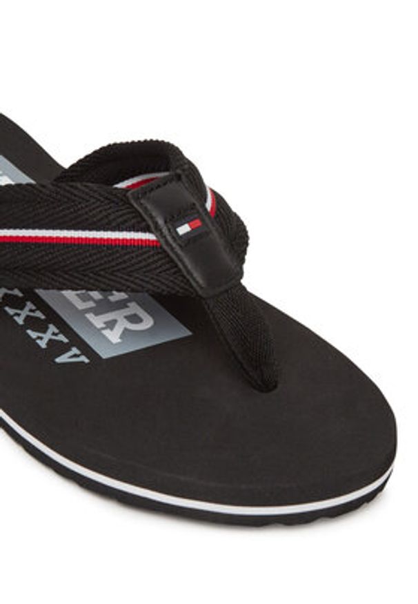TOMMY HILFIGER - Tommy Hilfiger Japonki Corporate Hilfiger Beach FM0FM05436 Czarny. Kolor: czarny. Materiał: materiał