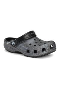 Klapki dziecięce Crocs Classic Glitter Clog. Kolor: czarny