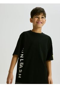 Reserved - Bawełniany t-shirt - czarny. Kolor: czarny. Materiał: bawełna #1