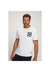 JAY-PI - Męski Piłkarski T-shirt krótki rękaw. Kolekcja: plus size. Kolor: biały. Materiał: materiał, bawełna. Długość rękawa: krótki rękaw. Długość: krótkie. Sport: piłka nożna