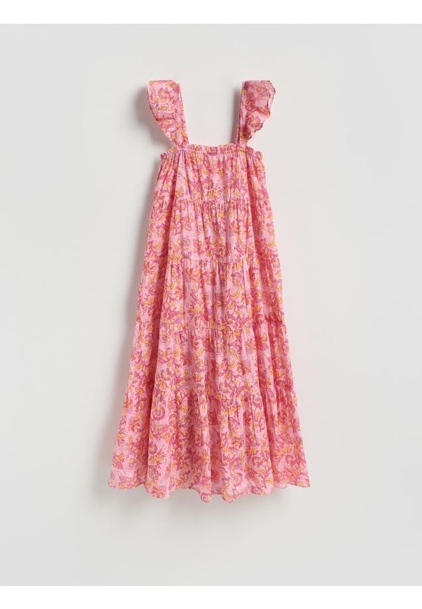 Reserved - Sukienka maxi - wielobarwny. Materiał: bawełna. Długość: maxi