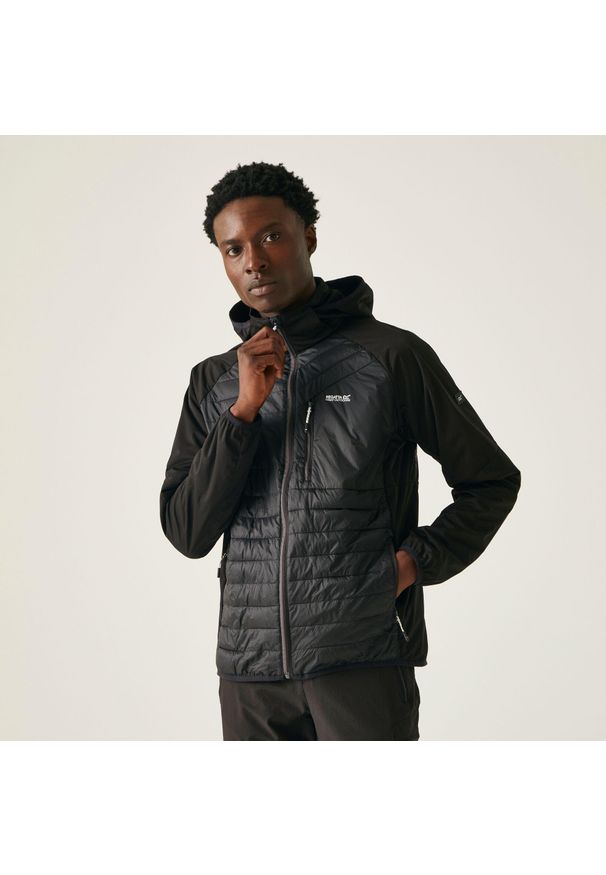 Regatta - Kurtka hybrydowa męska Andreson Pro. Kolor: czarny. Materiał: puch. Sport: turystyka piesza