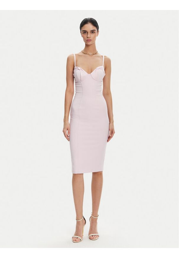 Elisabetta Franchi Sukienka koktajlowa AB-702-51E2 Fioletowy Regular Fit. Kolor: fioletowy. Materiał: syntetyk. Styl: wizytowy