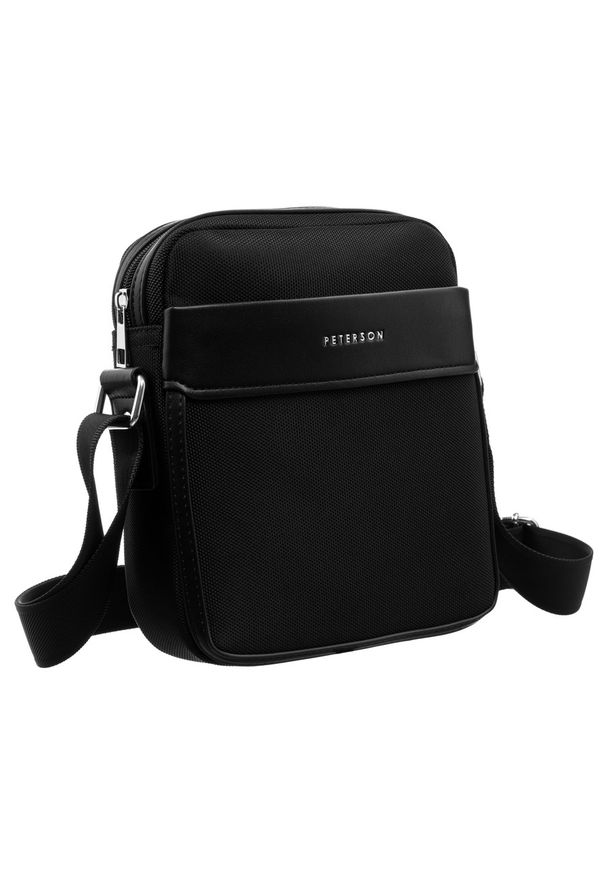 Miejska torba na ramię dla mężczyzn - Peterson. Wzór: aplikacja. Materiał: skórzane. Rodzaj torebki: na ramię